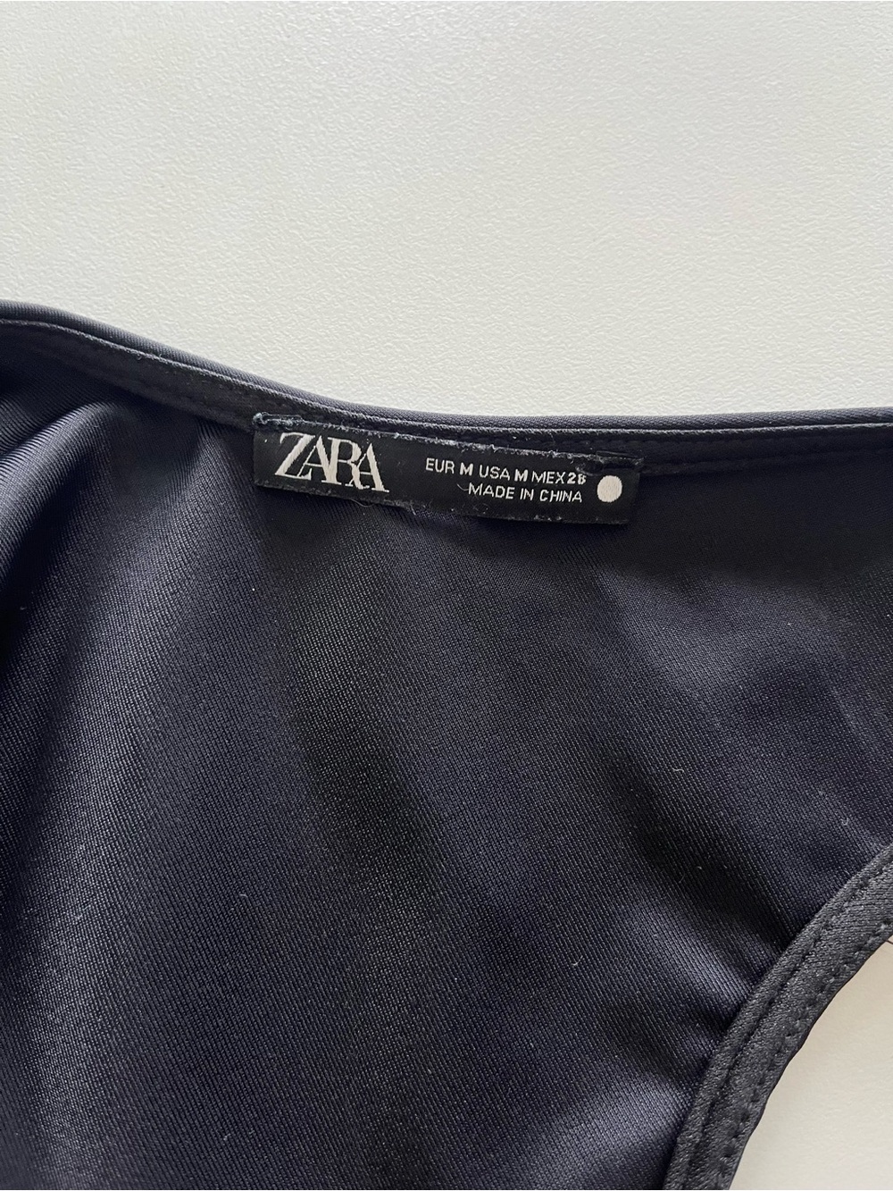 Zara Black Lace-Trim V-Neck Bodysuit - Picture 3 of 3